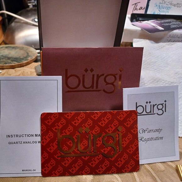 BURGI -  Ladies Argyle Dial Swarovski Crystal Glamor Mesh Bracelet Watch - Picture 8 of 12